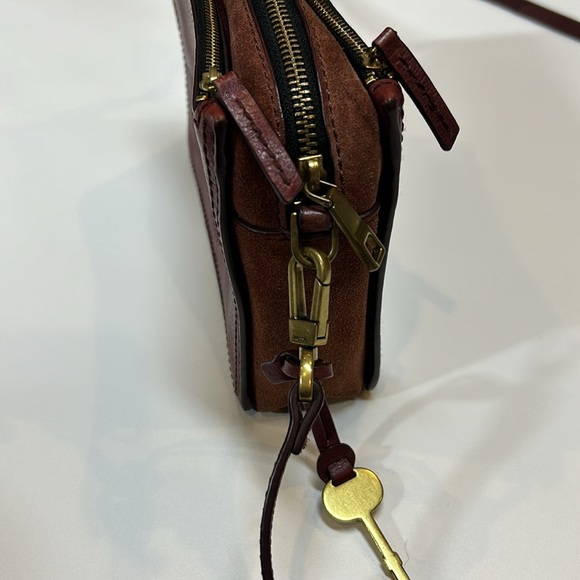Fossil Campbell Leather Red Crossbody Bag - Picture 7 of 16